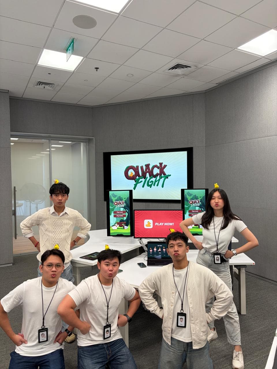 Kevin and his team at Apple Developer Academy presenting QuackFight